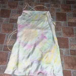 Zara- Tie Dye Satin Slip Dress